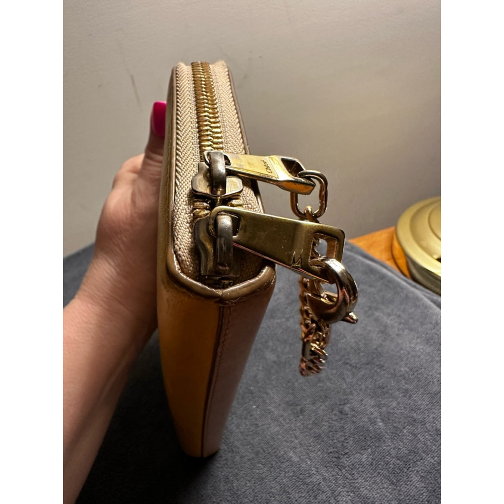 Chloé Yellow & Tan Leather Colorblock Long Zip Wallet - Picture 10 of 14